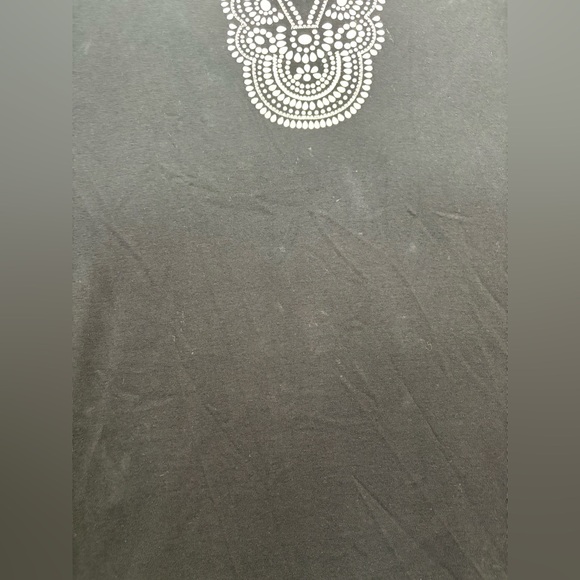 Karen Scott Black Tunic with White Embroidery - Picture 4 of 7